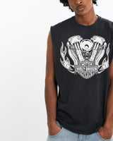 Harley, Davidson, Tank, The Real Deal, size large, colour Black, newtown, sydney, australia, thrift store, opshop, preloved, secondhand, sustainable, retro, antique, 70s, 80s, 90s, 2000s, 00s, fashion, clothing, streetwear, trendy, garment, style, boutique, store, shop, archive, sale, cheap, best, top, T-Shirts