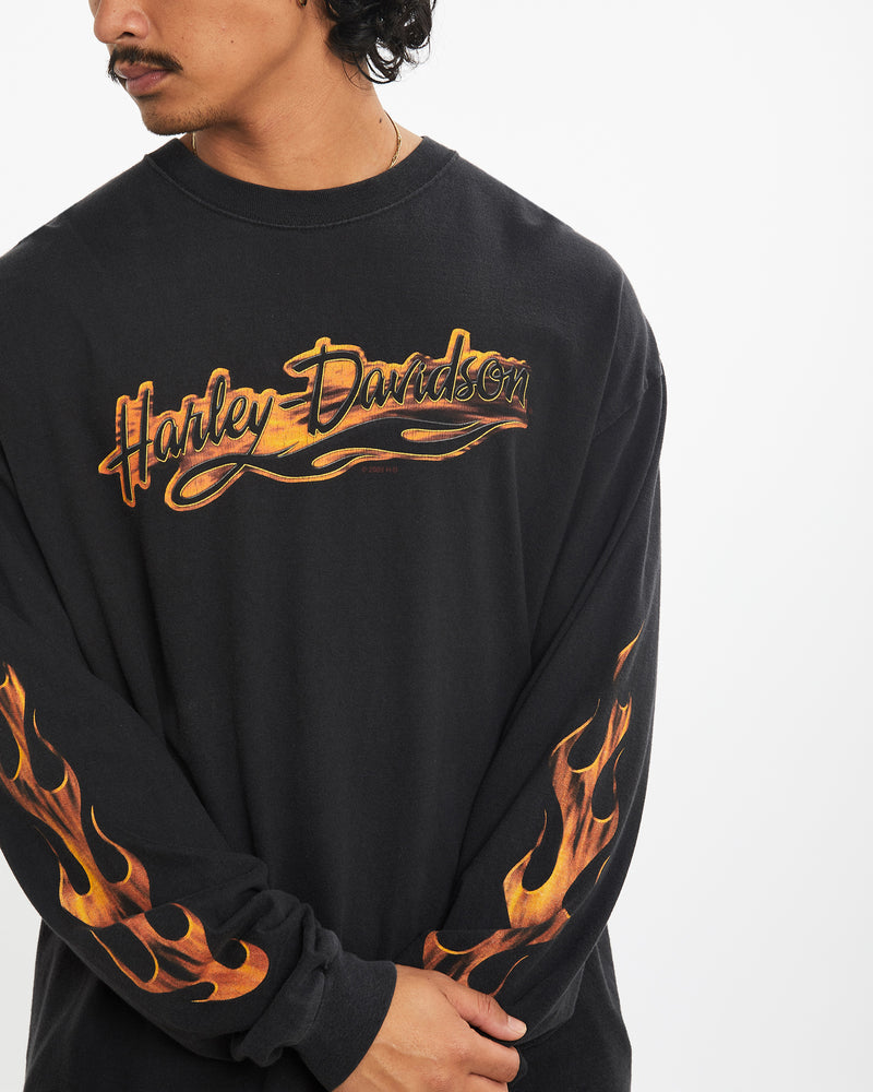 Vintage Harley Davidson Long Sleeve Tee <br>XL , The Real Deal , newtown, sydney, australia, thrift store, opshop, preloved, secondhand, sustainable, retro, antique, 70s, 80s, 90s, 2000s, 00s, fashion, clothing, streetwear, trendy, garment, style, boutique, store, shop, archive, sale, cheap, best, top