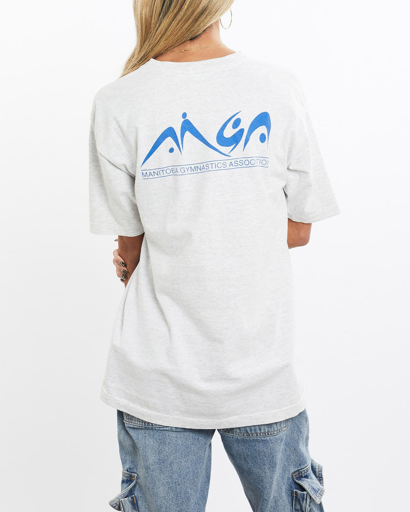 Vintage, 90s, Adidas, Gymnastics, Tee, The Real Deal, size small, colour Grey, newtown, sydney, australia, thrift store, opshop, preloved, secondhand, sustainable, retro, antique, 70s, 80s, 90s, 2000s, 00s, fashion, clothing, streetwear, trendy, garment, style, boutique, store, shop, archive, sale, cheap, best, top, T-Shirts