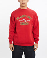 Vintage, 90s, NFL, Kansas, City, Chiefs, Sweatshirt, The Real Deal, size large, colour Red, newtown, sydney, australia, thrift store, opshop, preloved, secondhand, sustainable, retro, antique, 70s, 80s, 90s, 2000s, 00s, fashion, clothing, streetwear, trendy, garment, style, boutique, store, shop, archive, sale, cheap, best, top, Sweats and hoodies