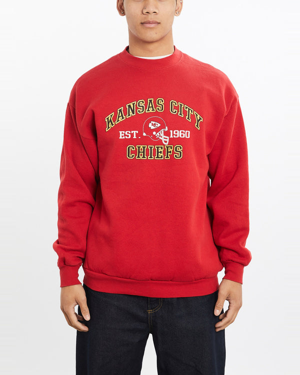 Vintage, 90s, NFL, Kansas, City, Chiefs, Sweatshirt, The Real Deal, size large, colour Red, newtown, sydney, australia, thrift store, opshop, preloved, secondhand, sustainable, retro, antique, 70s, 80s, 90s, 2000s, 00s, fashion, clothing, streetwear, trendy, garment, style, boutique, store, shop, archive, sale, cheap, best, top, Sweats and hoodies