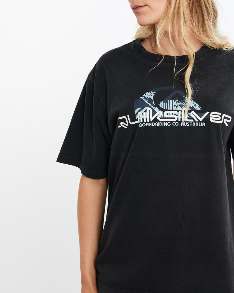 Vintage, Quiksilver, Surf, Tee, The Real Deal, size medium, colour Black, newtown, sydney, australia, thrift store, opshop, preloved, secondhand, sustainable, retro, antique, 70s, 80s, 90s, 2000s, 00s, fashion, clothing, streetwear, trendy, garment, style, boutique, store, shop, archive, sale, cheap, best, top, T-Shirts