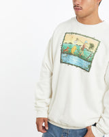 Vintage, 90s, Disney, Winnie, The, Pooh, Sweatshirt, The Real Deal, size extra large, colour White, newtown, sydney, australia, thrift store, opshop, preloved, secondhand, sustainable, retro, antique, 70s, 80s, 90s, 2000s, 00s, fashion, clothing, streetwear, trendy, garment, style, boutique, store, shop, archive, sale, cheap, best, top, Sweats and hoodies