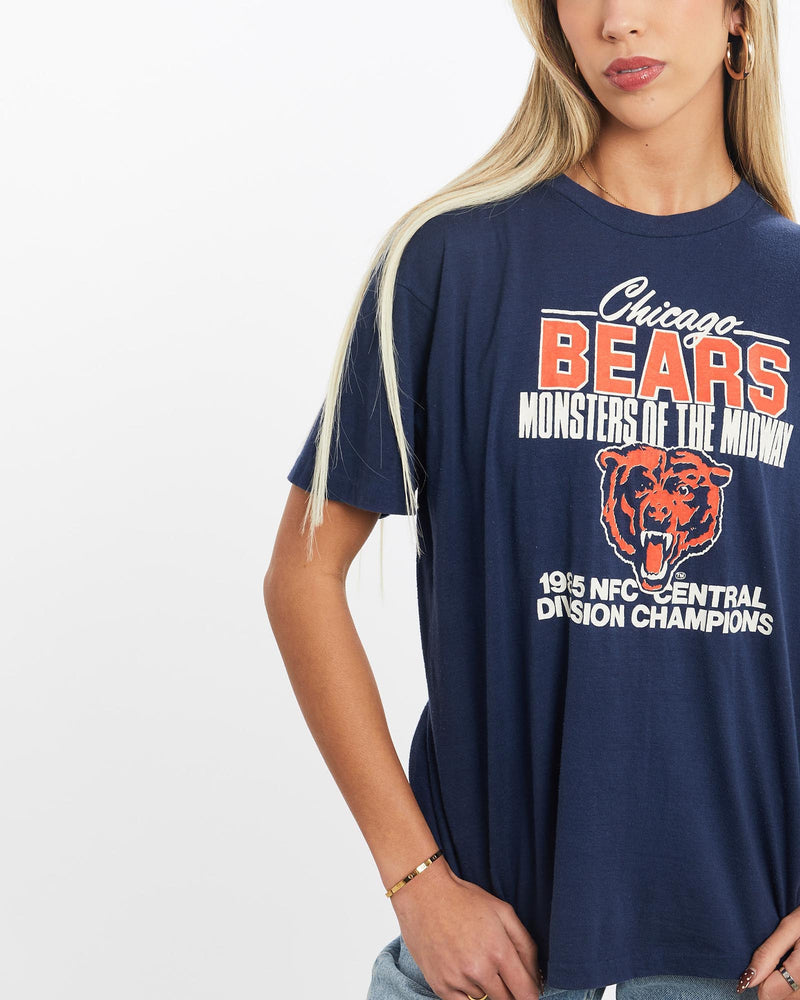 Vintage, 1985, NFL, Chicago, Bears, Tee, The Real Deal, size extra small, colour Navy, newtown, sydney, australia, thrift store, opshop, preloved, secondhand, sustainable, retro, antique, 70s, 80s, 90s, 2000s, 00s, fashion, clothing, streetwear, trendy, garment, style, boutique, store, shop, archive, sale, cheap, best, top, T-Shirts
