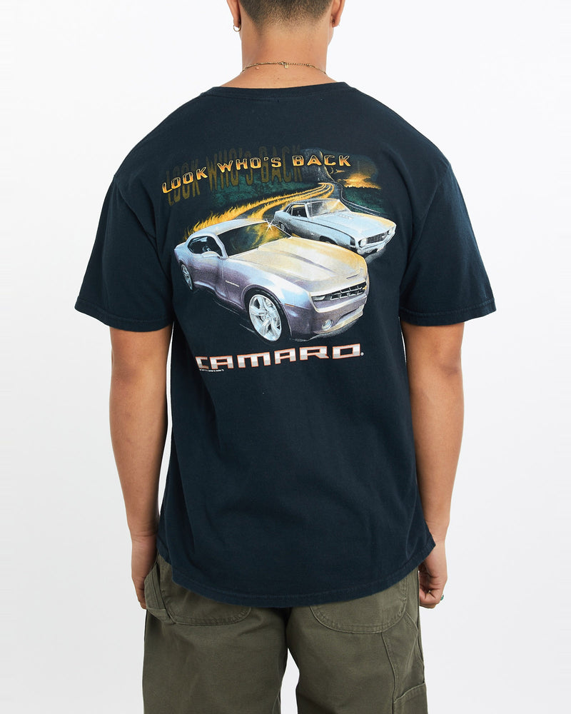 Vintage, Chevrolet, Camaro, Tee, The Real Deal, size medium, colour Black, newtown, sydney, australia, thrift store, opshop, preloved, secondhand, sustainable, retro, antique, 70s, 80s, 90s, 2000s, 00s, fashion, clothing, streetwear, trendy, garment, style, boutique, store, shop, archive, sale, cheap, best, top, T-Shirts