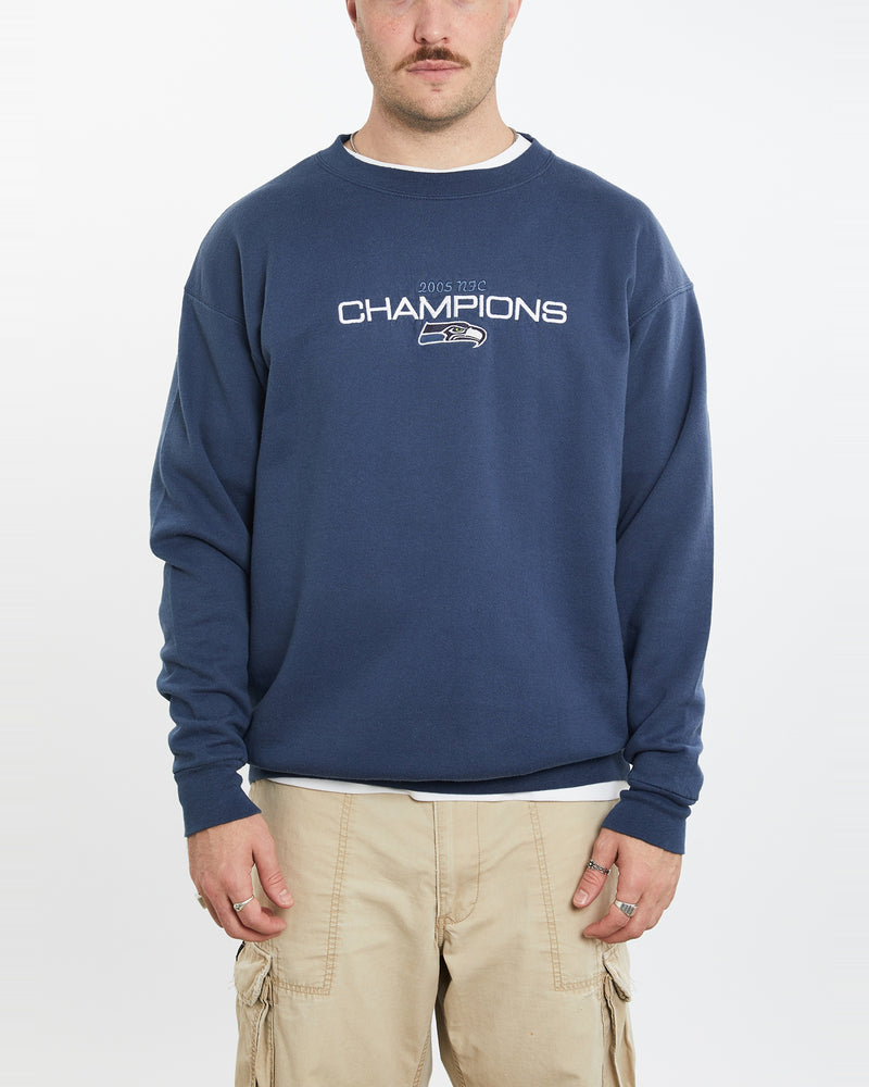 Vintage NFL Seattle Seahawks Sweatshirt <br>L , The Real Deal , newtown, sydney, australia, thrift store, opshop, preloved, secondhand, sustainable, retro, antique, 70s, 80s, 90s, 2000s, 00s, fashion, clothing, streetwear, trendy, garment, style, boutique, store, shop, archive, sale, cheap, best, top