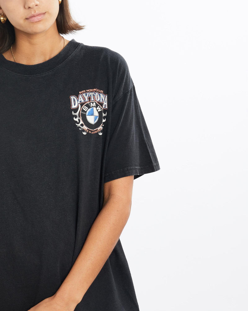 Vintage, Daytona, BMW, Motorcycles, Tee, The Real Deal, size small, colour Black, newtown, sydney, australia, thrift store, opshop, preloved, secondhand, sustainable, retro, antique, 70s, 80s, 90s, 2000s, 00s, fashion, clothing, streetwear, trendy, garment, style, boutique, store, shop, archive, sale, cheap, best, top, T-Shirts