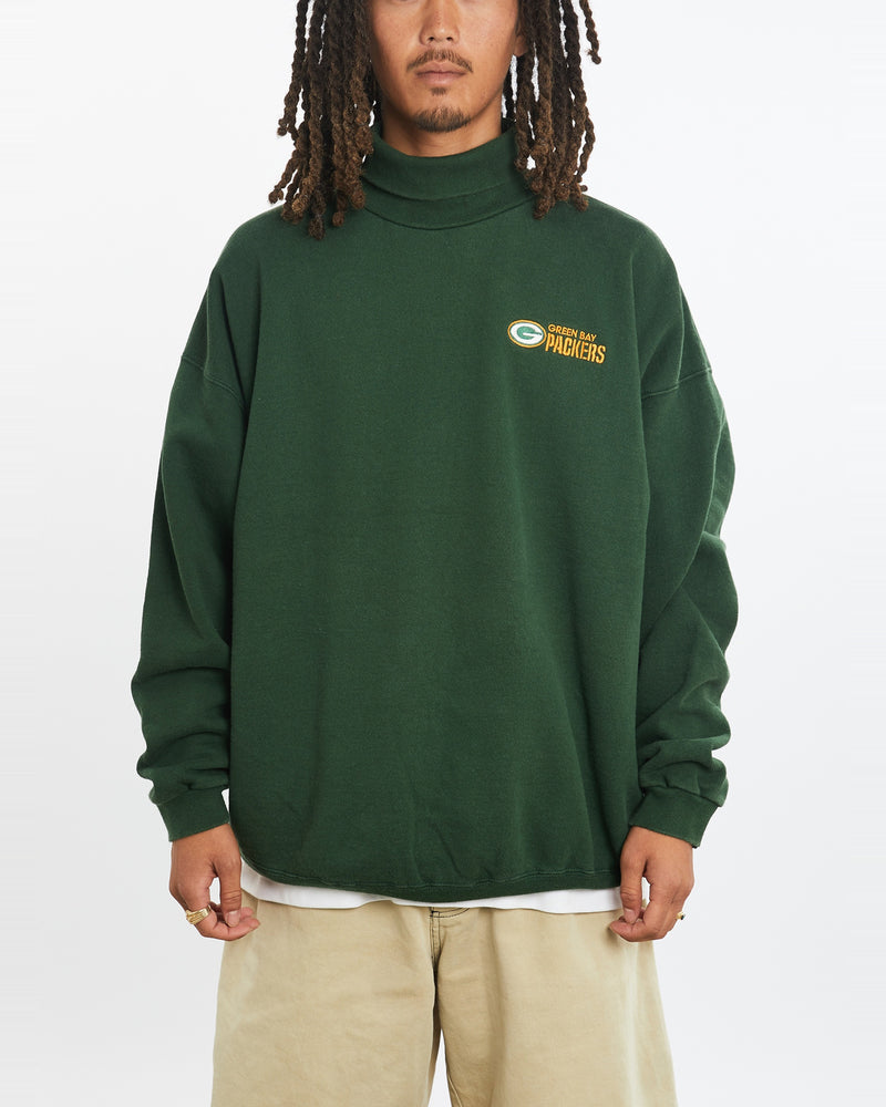 Vintage 90s NFL Green Bay Packers Turtleneck Sweatshirt <br>L , The Real Deal , newtown, sydney, australia, thrift store, opshop, preloved, secondhand, sustainable, retro, antique, 70s, 80s, 90s, 2000s, 00s, fashion, clothing, streetwear, trendy, garment, style, boutique, store, shop, archive, sale, cheap, best, top