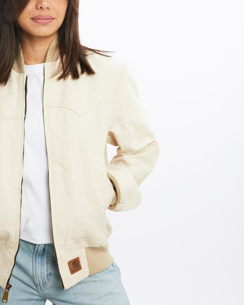 Vintage, 90s, Carhartt, Santa, Fe', Bomber, Jacket, The Real Deal, size small, colour Beige, newtown, sydney, australia, thrift store, opshop, preloved, secondhand, sustainable, retro, antique, 70s, 80s, 90s, 2000s, 00s, fashion, clothing, streetwear, trendy, garment, style, boutique, store, shop, archive, sale, cheap, best, top, Jackets