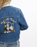 Vintage, Looney, Tunes, Sherpa, Lined, Denim, Jacket, The Real Deal, size extra small, colour Blue, newtown, sydney, australia, thrift store, opshop, preloved, secondhand, sustainable, retro, antique, 70s, 80s, 90s, 2000s, 00s, fashion, clothing, streetwear, trendy, garment, style, boutique, store, shop, archive, sale, cheap, best, top, Jackets