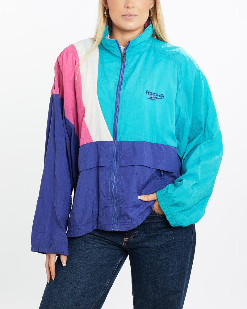 Vintage, 90s, Reebok, Track, Jacket, The Real Deal, size medium, colour Multicolour, newtown, sydney, australia, thrift store, opshop, preloved, secondhand, sustainable, retro, antique, 70s, 80s, 90s, 2000s, 00s, fashion, clothing, streetwear, trendy, garment, style, boutique, store, shop, archive, sale, cheap, best, top, Jackets
