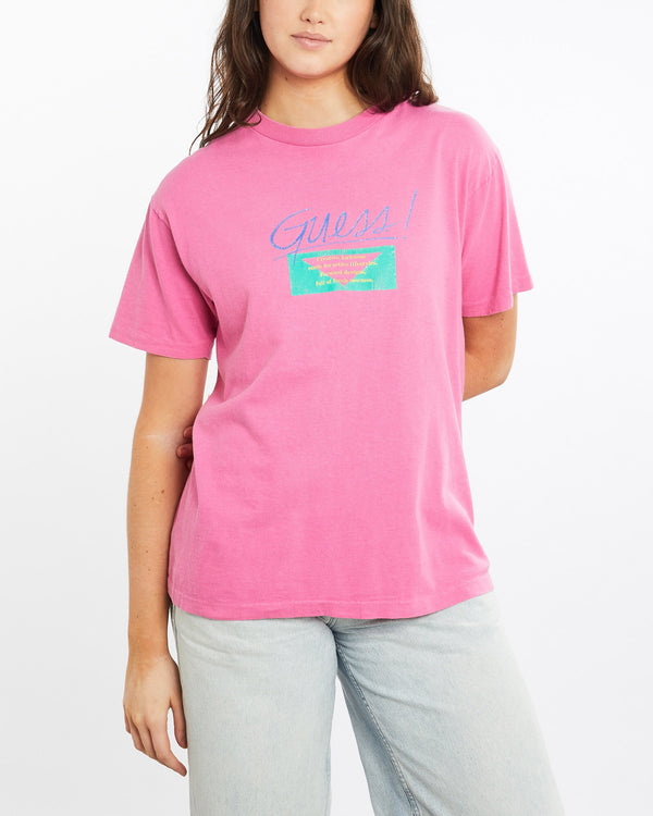 Vintage, 90s, Guess, USA, Tee, The Real Deal, size medium, colour Pink, newtown, sydney, australia, thrift store, opshop, preloved, secondhand, sustainable, retro, antique, 70s, 80s, 90s, 2000s, 00s, fashion, clothing, streetwear, trendy, garment, style, boutique, store, shop, archive, sale, cheap, best, top, T-Shirts