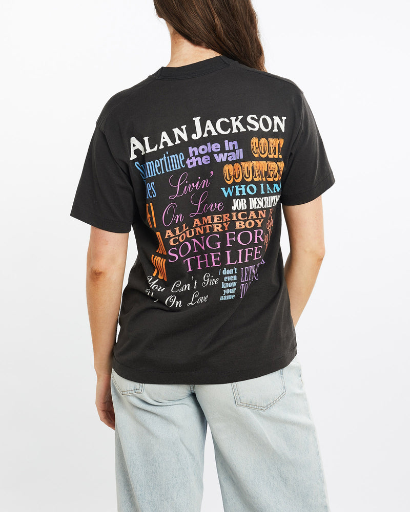 Vintage, 1995, Alan, Jackson, Music, Tee, The Real Deal, size medium, colour Black, newtown, sydney, australia, thrift store, opshop, preloved, secondhand, sustainable, retro, antique, 70s, 80s, 90s, 2000s, 00s, fashion, clothing, streetwear, trendy, garment, style, boutique, store, shop, archive, sale, cheap, best, top, T-Shirts