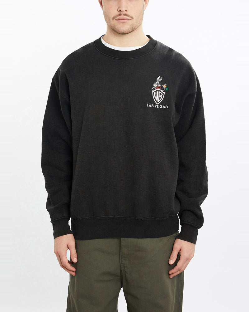 Vintage, 1991, Looney, Tunes, Bugs, Bunny, Sweatshirt, The Real Deal, size extra large, colour Black, newtown, sydney, australia, thrift store, opshop, preloved, secondhand, sustainable, retro, antique, 70s, 80s, 90s, 2000s, 00s, fashion, clothing, streetwear, trendy, garment, style, boutique, store, shop, archive, sale, cheap, best, top, Sweats and hoodies