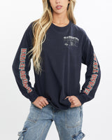 Vintage, Harley, Davidson, Long, Sleeve, Tee, The Real Deal, size small, colour Navy, newtown, sydney, australia, thrift store, opshop, preloved, secondhand, sustainable, retro, antique, 70s, 80s, 90s, 2000s, 00s, fashion, clothing, streetwear, trendy, garment, style, boutique, store, shop, archive, sale, cheap, best, top, T-Shirts