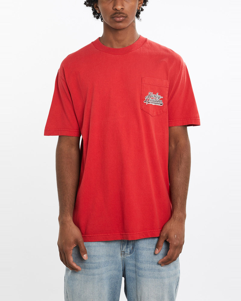 Vintage, Harley, Davidson, Tee, The Real Deal, size large, colour Red, newtown, sydney, australia, thrift store, opshop, preloved, secondhand, sustainable, retro, antique, 70s, 80s, 90s, 2000s, 00s, fashion, clothing, streetwear, trendy, garment, style, boutique, store, shop, archive, sale, cheap, best, top, T-Shirts