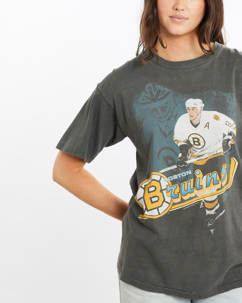 Vintage, 1990, NHL, Boston, Bruins, Tee, The Real Deal, size medium, colour Grey, newtown, sydney, australia, thrift store, opshop, preloved, secondhand, sustainable, retro, antique, 70s, 80s, 90s, 2000s, 00s, fashion, clothing, streetwear, trendy, garment, style, boutique, store, shop, archive, sale, cheap, best, top, T-Shirts