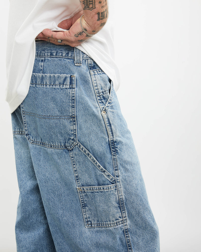 Vintage Arizona Jean Co. Denim Carpenter Shorts <br>31" , The Real Deal , newtown, sydney, australia, thrift store, opshop, preloved, secondhand, sustainable, retro, antique, 70s, 80s, 90s, 2000s, 00s, fashion, clothing, streetwear, trendy, garment, style, boutique, store, shop, archive, sale, cheap, best, top