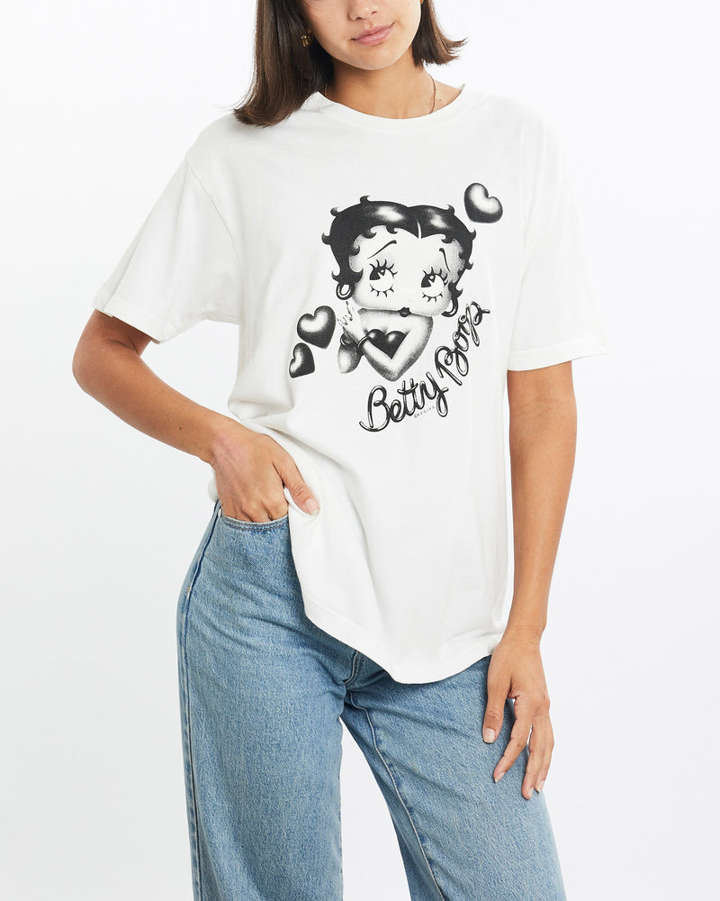 Vintage, 90s, Betty, Boop, Cartoon, Tee, The Real Deal, size small, colour White, newtown, sydney, australia, thrift store, opshop, preloved, secondhand, sustainable, retro, antique, 70s, 80s, 90s, 2000s, 00s, fashion, clothing, streetwear, trendy, garment, style, boutique, store, shop, archive, sale, cheap, best, top, T-Shirts