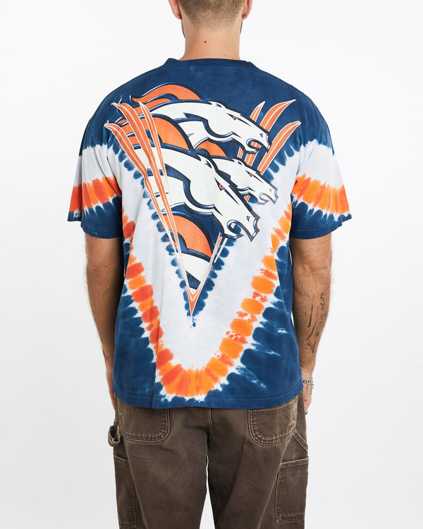 Vintage, NFL, Denver, Broncos, Tie, Dye, Tee, The Real Deal, size extra large, colour Multicolour, newtown, sydney, australia, thrift store, opshop, preloved, secondhand, sustainable, retro, antique, 70s, 80s, 90s, 2000s, 00s, fashion, clothing, streetwear, trendy, garment, style, boutique, store, shop, archive, sale, cheap, best, top, T-Shirts