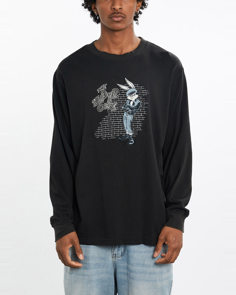 Vintage, 1994, Looney, Tunes, Bugs, Bunny, Long, Sleeve, Tee, The Real Deal, size large, colour Black, newtown, sydney, australia, thrift store, opshop, preloved, secondhand, sustainable, retro, antique, 70s, 80s, 90s, 2000s, 00s, fashion, clothing, streetwear, trendy, garment, style, boutique, store, shop, archive, sale, cheap, best, top, T-Shirts