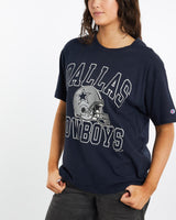 Vintage, 1993, Champion, NFL, Dallas, Cowboys, Tee, The Real Deal, size medium, colour Navy, newtown, sydney, australia, thrift store, opshop, preloved, secondhand, sustainable, retro, antique, 70s, 80s, 90s, 2000s, 00s, fashion, clothing, streetwear, trendy, garment, style, boutique, store, shop, archive, sale, cheap, best, top, T-Shirts