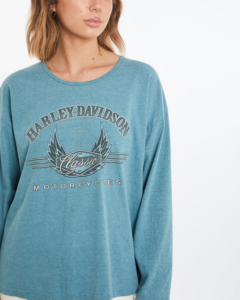 Vintage 1996 Harley Davidson Long Sleeve Tee <br>M , The Real Deal , newtown, sydney, australia, thrift store, opshop, preloved, secondhand, sustainable, retro, antique, 70s, 80s, 90s, 2000s, 00s, fashion, clothing, streetwear, trendy, garment, style, boutique, store, shop, archive, sale, cheap, best, top