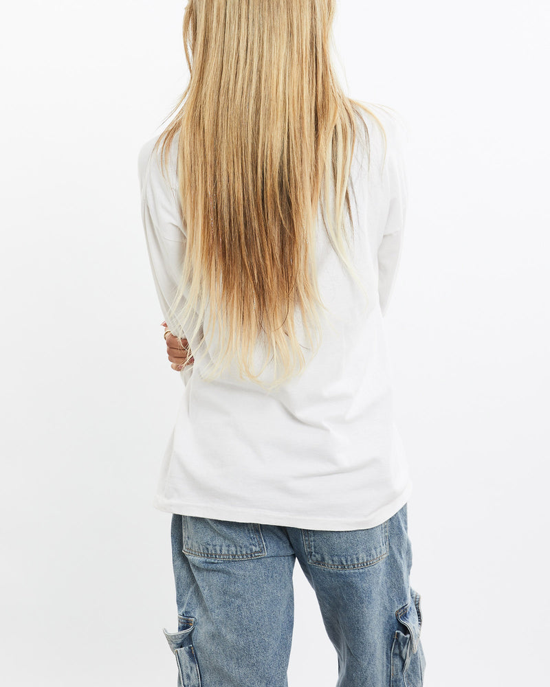 Vintage, 1989, NFL, 49ers, vs, Broncos, Super, Bowl, Long, Sleeve, Tee, The Real Deal, size small, colour White, newtown, sydney, australia, thrift store, opshop, preloved, secondhand, sustainable, retro, antique, 70s, 80s, 90s, 2000s, 00s, fashion, clothing, streetwear, trendy, garment, style, boutique, store, shop, archive, sale, cheap, best, top, T-Shirts