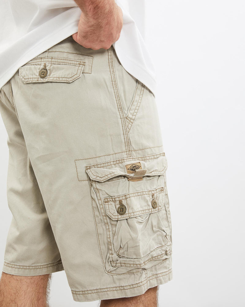 Vintage, Lee, Cargo, Shorts, The Real Deal, size 33", colour Beige, newtown, sydney, australia, thrift store, opshop, preloved, secondhand, sustainable, retro, antique, 70s, 80s, 90s, 2000s, 00s, fashion, clothing, streetwear, trendy, garment, style, boutique, store, shop, archive, sale, cheap, best, top, Shorts