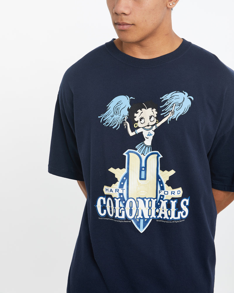 Vintage Betty Boop Hartford Colonials Football Tee <br>XL , The Real Deal , newtown, sydney, australia, thrift store, opshop, preloved, secondhand, sustainable, retro, antique, 70s, 80s, 90s, 2000s, 00s, fashion, clothing, streetwear, trendy, garment, style, boutique, store, shop, archive, sale, cheap, best, top