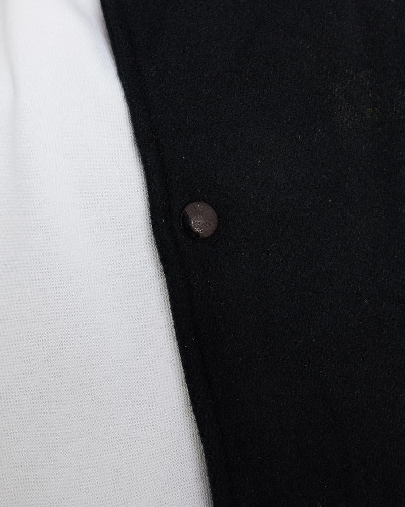 Vintage, 90s, Varsity, Jacket, The Real Deal, size medium, colour Black, newtown, sydney, australia, thrift store, opshop, preloved, secondhand, sustainable, retro, antique, 70s, 80s, 90s, 2000s, 00s, fashion, clothing, streetwear, trendy, garment, style, boutique, store, shop, archive, sale, cheap, best, top, Jackets