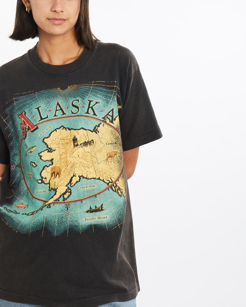 Vintage, Alaska, Tee, The Real Deal, size small, colour Black, newtown, sydney, australia, thrift store, opshop, preloved, secondhand, sustainable, retro, antique, 70s, 80s, 90s, 2000s, 00s, fashion, clothing, streetwear, trendy, garment, style, boutique, store, shop, archive, sale, cheap, best, top, T-Shirts
