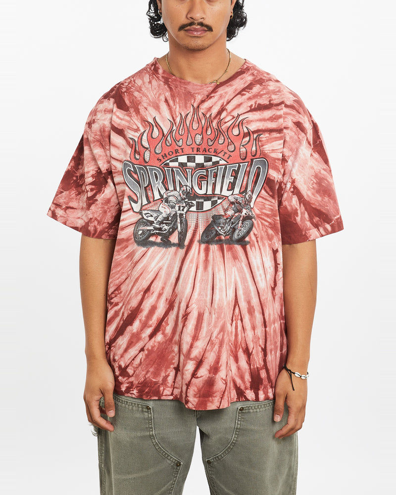Vintage 90s Springfield Motocross Racing Tie Dye Tee <br>L , The Real Deal , newtown, sydney, australia, thrift store, opshop, preloved, secondhand, sustainable, retro, antique, 70s, 80s, 90s, 2000s, 00s, fashion, clothing, streetwear, trendy, garment, style, boutique, store, shop, archive, sale, cheap, best, top
