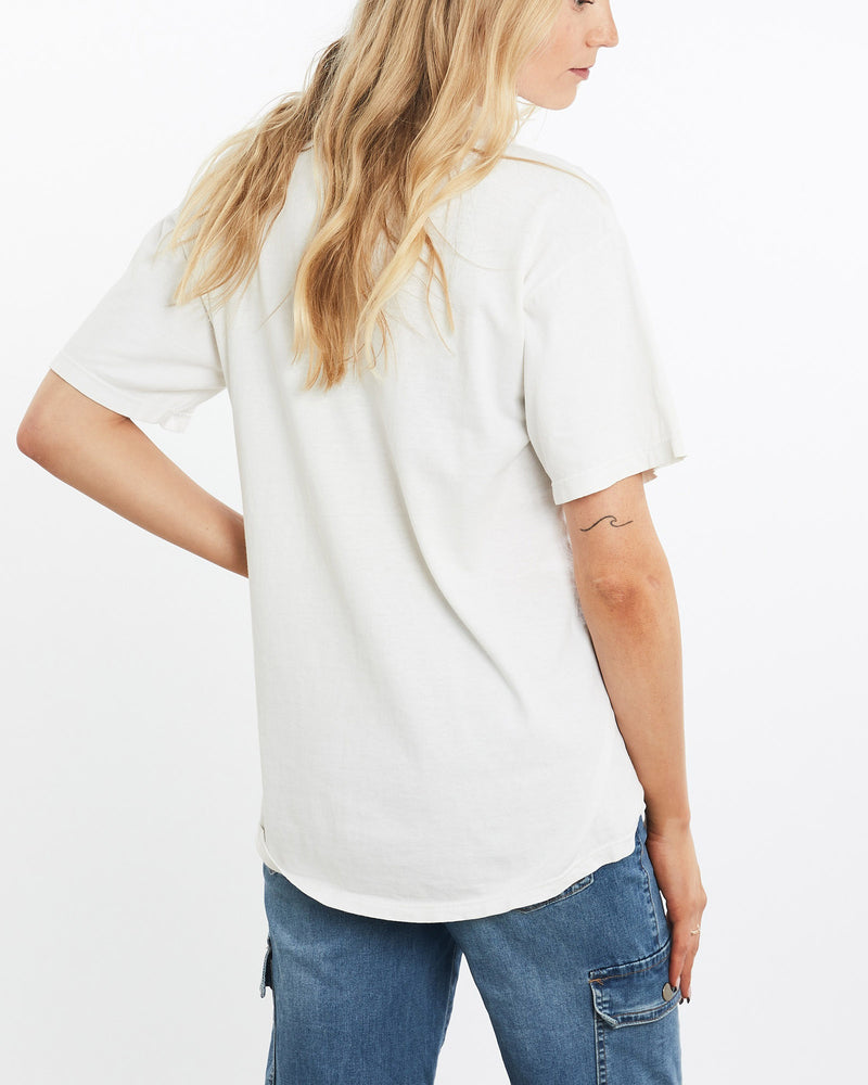 Vintage, 90s, NCAA, West, Virginia, Mountaineers, Tee, The Real Deal, size medium, colour White, newtown, sydney, australia, thrift store, opshop, preloved, secondhand, sustainable, retro, antique, 70s, 80s, 90s, 2000s, 00s, fashion, clothing, streetwear, trendy, garment, style, boutique, store, shop, archive, sale, cheap, best, top, T-Shirts