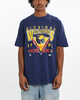 Vintage, 1992, NCAA, University, of, Michigan, Wolverines, Rose, Bowl, Tee, The Real Deal, size large, colour Navy, newtown, sydney, australia, thrift store, opshop, preloved, secondhand, sustainable, retro, antique, 70s, 80s, 90s, 2000s, 00s, fashion, clothing, streetwear, trendy, garment, style, boutique, store, shop, archive, sale, cheap, best, top, T-Shirts