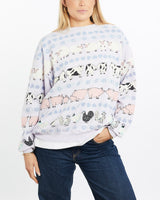 Vintage, 90s, Farm, Animal, Print, Sweatshirt, The Real Deal, size medium, colour Purple, newtown, sydney, australia, thrift store, opshop, preloved, secondhand, sustainable, retro, antique, 70s, 80s, 90s, 2000s, 00s, fashion, clothing, streetwear, trendy, garment, style, boutique, store, shop, archive, sale, cheap, best, top, Sweats and hoodies