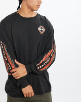 Vintage, Strictly, Choppers, Long, Sleeve, Tee, The Real Deal, size large, colour Black, newtown, sydney, australia, thrift store, opshop, preloved, secondhand, sustainable, retro, antique, 70s, 80s, 90s, 2000s, 00s, fashion, clothing, streetwear, trendy, garment, style, boutique, store, shop, archive, sale, cheap, best, top, T-Shirts