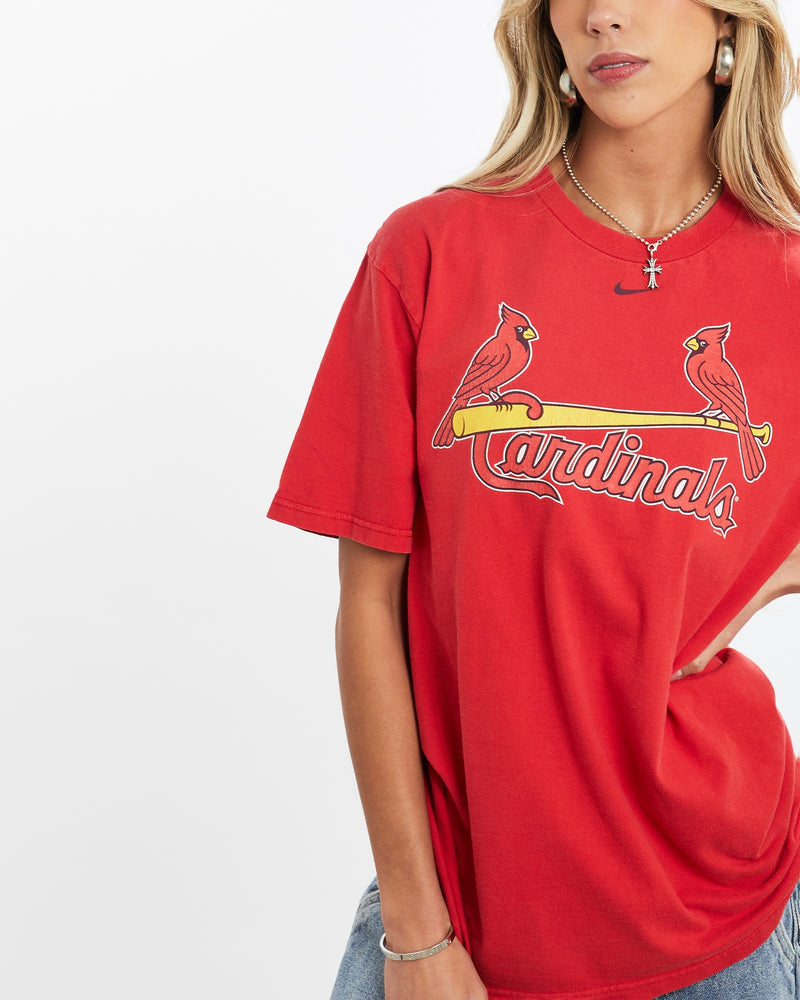 Vintage, Nike, MLB, St., Louis, Cardinals, Tee, The Real Deal, size small, colour Red, newtown, sydney, australia, thrift store, opshop, preloved, secondhand, sustainable, retro, antique, 70s, 80s, 90s, 2000s, 00s, fashion, clothing, streetwear, trendy, garment, style, boutique, store, shop, archive, sale, cheap, best, top, T-Shirts