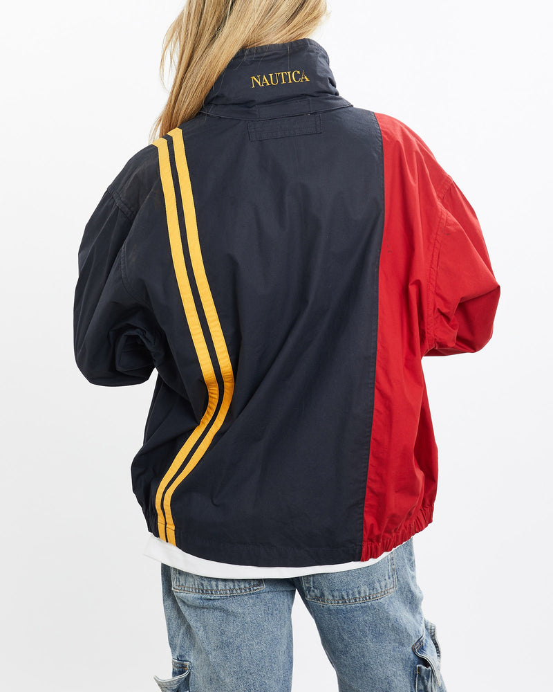 Vintage, 90s, Nautica, Windbreaker, Jacket, The Real Deal, size small, colour Navy, newtown, sydney, australia, thrift store, opshop, preloved, secondhand, sustainable, retro, antique, 70s, 80s, 90s, 2000s, 00s, fashion, clothing, streetwear, trendy, garment, style, boutique, store, shop, archive, sale, cheap, best, top, Jackets