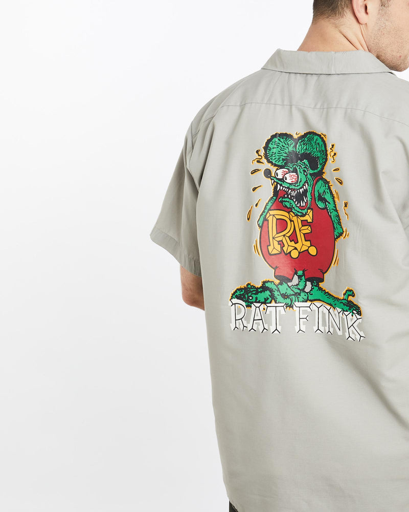 Vintage, Rat, Fink', Mechanic, Shirt, The Real Deal, size extra large, colour Beige, newtown, sydney, australia, thrift store, opshop, preloved, secondhand, sustainable, retro, antique, 70s, 80s, 90s, 2000s, 00s, fashion, clothing, streetwear, trendy, garment, style, boutique, store, shop, archive, sale, cheap, best, top, Shirts