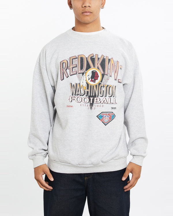Vintage, 1994, NFL, Washington, Redskins, Sweatshirt, The Real Deal, size large, colour Grey, newtown, sydney, australia, thrift store, opshop, preloved, secondhand, sustainable, retro, antique, 70s, 80s, 90s, 2000s, 00s, fashion, clothing, streetwear, trendy, garment, style, boutique, store, shop, archive, sale, cheap, best, top, Sweats and hoodies