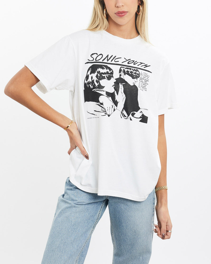 Vintage, Sonic, Youth, Music, Tee, The Real Deal, size extra small, colour White, newtown, sydney, australia, thrift store, opshop, preloved, secondhand, sustainable, retro, antique, 70s, 80s, 90s, 2000s, 00s, fashion, clothing, streetwear, trendy, garment, style, boutique, store, shop, archive, sale, cheap, best, top, T-Shirts