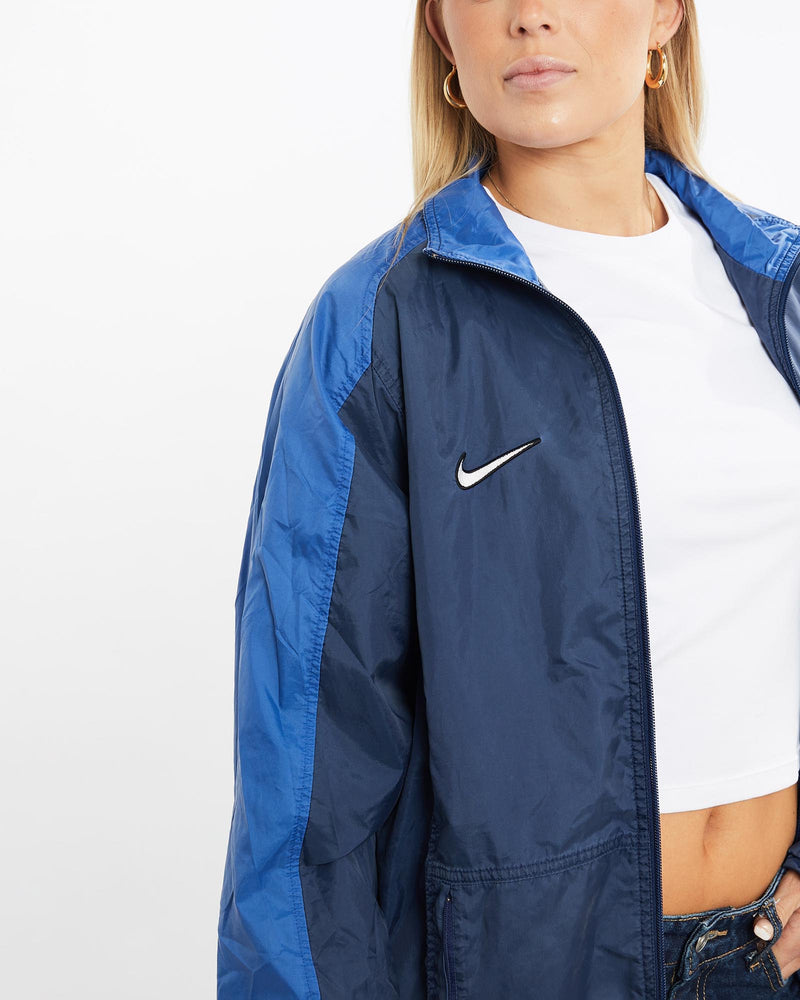 Vintage, 90s, Nike, Windbreaker, Jacket, The Real Deal, size medium, colour Navy, newtown, sydney, australia, thrift store, opshop, preloved, secondhand, sustainable, retro, antique, 70s, 80s, 90s, 2000s, 00s, fashion, clothing, streetwear, trendy, garment, style, boutique, store, shop, archive, sale, cheap, best, top, Jackets