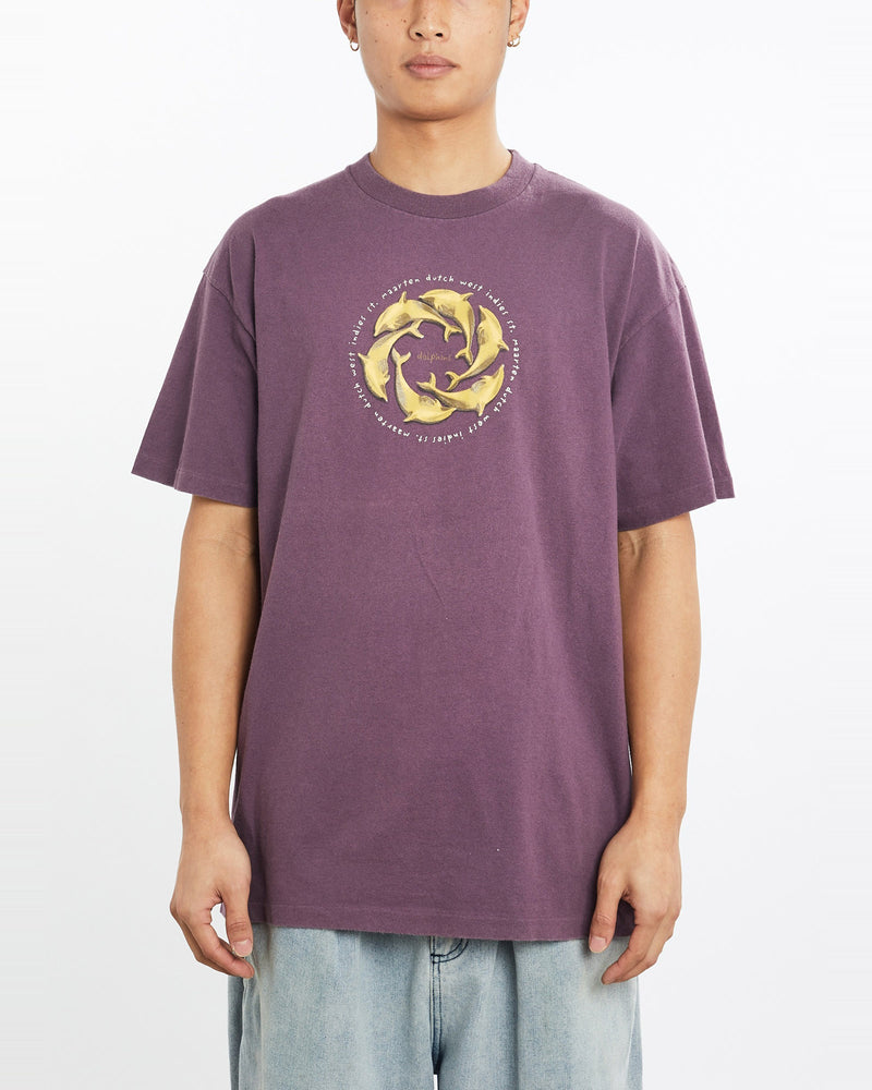 Vintage, 90s, Dolphins, Wildlife, Tee, The Real Deal, size large, colour Purple, newtown, sydney, australia, thrift store, opshop, preloved, secondhand, sustainable, retro, antique, 70s, 80s, 90s, 2000s, 00s, fashion, clothing, streetwear, trendy, garment, style, boutique, store, shop, archive, sale, cheap, best, top, T-Shirts