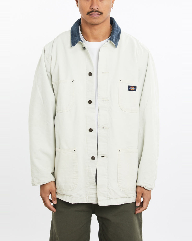 Vintage, Dickies, Flannel, Lined, Jacket, The Real Deal, size large, colour Beige, newtown, sydney, australia, thrift store, opshop, preloved, secondhand, sustainable, retro, antique, 70s, 80s, 90s, 2000s, 00s, fashion, clothing, streetwear, trendy, garment, style, boutique, store, shop, archive, sale, cheap, best, top, Jackets