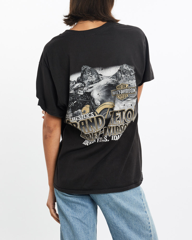 Harley, Davidson, Tee, The Real Deal, size small, colour Black, newtown, sydney, australia, thrift store, opshop, preloved, secondhand, sustainable, retro, antique, 70s, 80s, 90s, 2000s, 00s, fashion, clothing, streetwear, trendy, garment, style, boutique, store, shop, archive, sale, cheap, best, top, T-Shirts