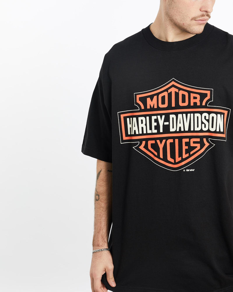 Vintage, Harley, Davidson, Tee, The Real Deal, size double extra large, colour Black, newtown, sydney, australia, thrift store, opshop, preloved, secondhand, sustainable, retro, antique, 70s, 80s, 90s, 2000s, 00s, fashion, clothing, streetwear, trendy, garment, style, boutique, store, shop, archive, sale, cheap, best, top, T-Shirts