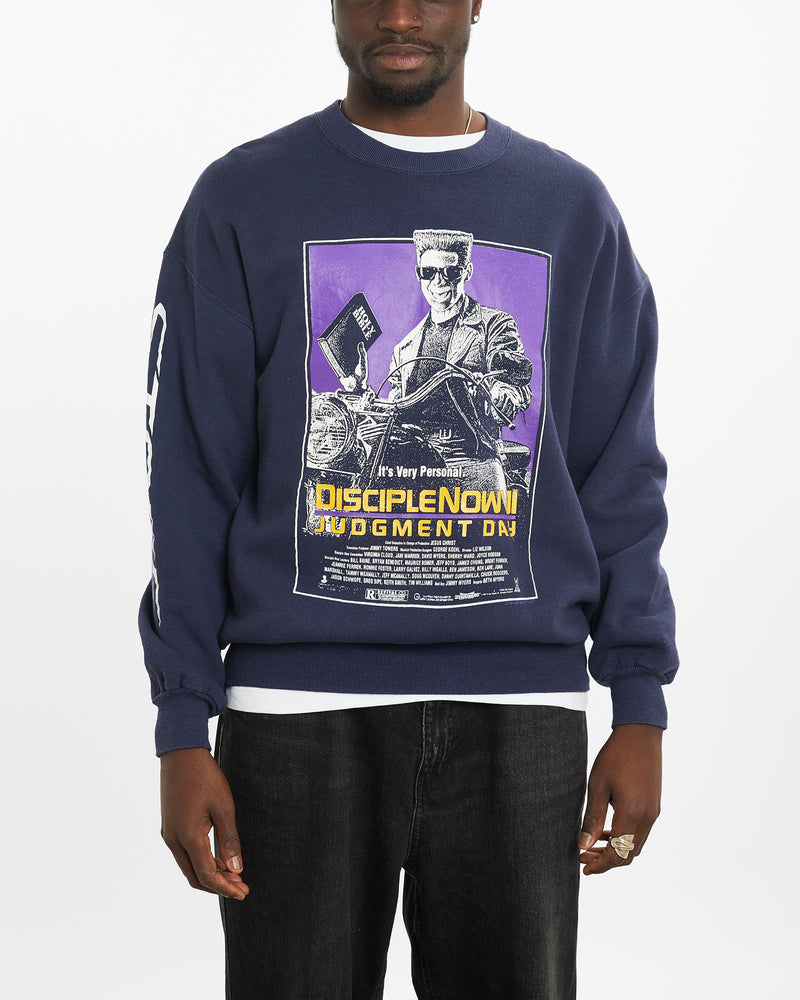 Vintage 1992 Disciple Now 'Terminator Parody' Sweatshirt <br>L , The Real Deal , newtown, sydney, australia, thrift store, opshop, preloved, secondhand, sustainable, retro, antique, 70s, 80s, 90s, 2000s, 00s, fashion, clothing, streetwear, trendy, garment, style, boutique, store, shop, archive, sale, cheap, best, top