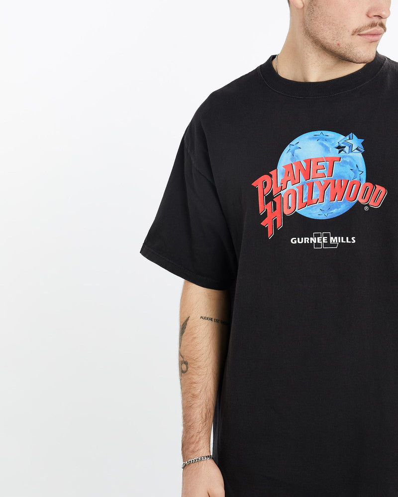 Vintage, 90s, Planet, Hollywood, Tee, The Real Deal, size extra large, colour Black, newtown, sydney, australia, thrift store, opshop, preloved, secondhand, sustainable, retro, antique, 70s, 80s, 90s, 2000s, 00s, fashion, clothing, streetwear, trendy, garment, style, boutique, store, shop, archive, sale, cheap, best, top, T-Shirts