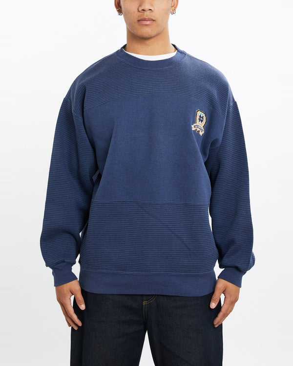 Vintage, 90s, University, of, Notre, Dame, Sweatshirt, The Real Deal, size large, colour Blue, newtown, sydney, australia, thrift store, opshop, preloved, secondhand, sustainable, retro, antique, 70s, 80s, 90s, 2000s, 00s, fashion, clothing, streetwear, trendy, garment, style, boutique, store, shop, archive, sale, cheap, best, top, Sweats and hoodies